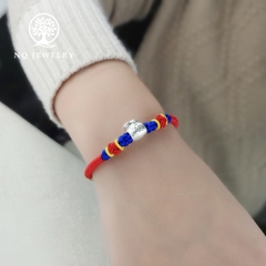 Charm bạc túi may mắn xỏ ngang