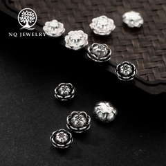 Charm bạc sen hoa xỏ ngang