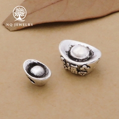 Charm bạc hình thỏi bạc xỏ ngang