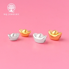 Charm bạc mạ vàng hình nén vàng