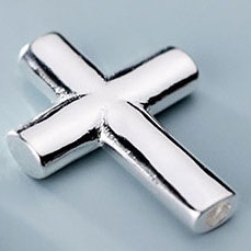 Charm bạc thánh giá xỏ ngang kiểu