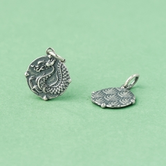 Charm bạc treo mặt dây chuyền hình rồng