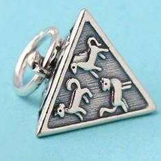 Charm bạc treo tam hợp 12 con giáp