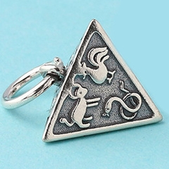 Charm bạc treo tam hợp 12 con giáp