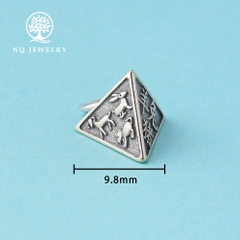 Charm bạc treo tam hợp 12 con giáp