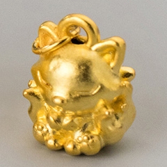 Charm bạc treo hồ ly cười (bóng )