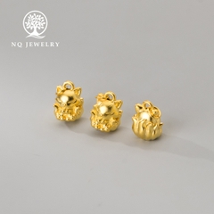 Charm bạc treo hồ ly cười (bóng )