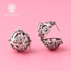 Charm bạc treo họa tiết đựng hạt