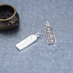 Charm bạc thẻ hình sen và câu niệm Phật treo