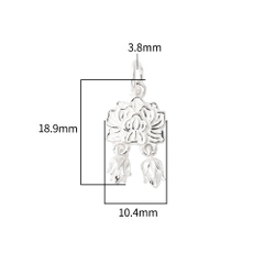 Charm bạc hình hoa họa tiết hoa văn treo