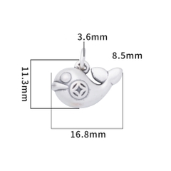 Charm bạc hình cá voi dễ thương treo