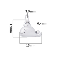 Charm bạc hình cá voi dễ thương treo