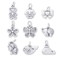Charm bạc hình cá voi dễ thương treo