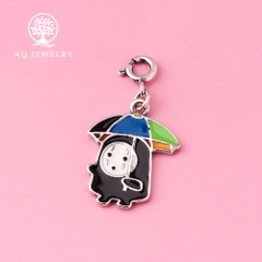 Charm bạc treo hình vô diện cầm dù