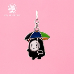 Charm bạc treo hình vô diện cầm dù
