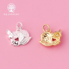 Charm bạc treo hình hồ ly chín đuôi