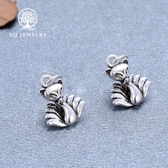 Charm bạc hồ ly treo