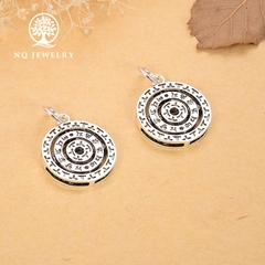 Charm bạc 3 vòng tròn ký tự treo