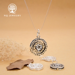 Charm bạc 3 vòng tròn ký tự treo