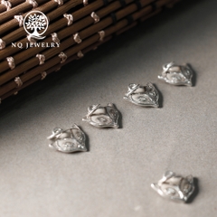 Charm bạc mặt hồ ly treo