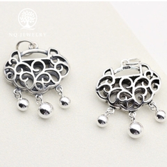 Charm bạc, mặt dây chuyền hình khóa trường thọ treo