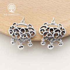 Charm bạc, mặt dây chuyền hình khóa trường thọ treo