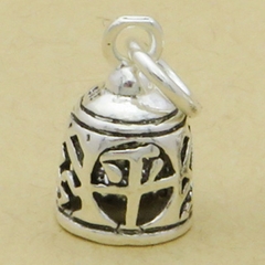 Charm bạc hình chuông treo bình an