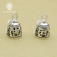 Charm bạc hình chuông treo bình an