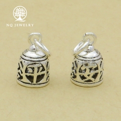 Charm bạc hình chuông treo bình an