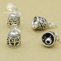Charm bạc hình chuông treo bình an
