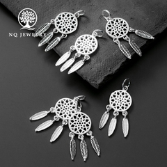 Charm bạc hình dream catcher tròn treo