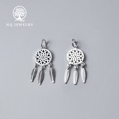Charm bạc hình dream catcher tròn treo