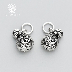 Charm bạc mặt túi tiền tài lộc treo