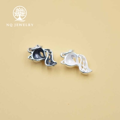 Charm bạc hình hồ ly treo