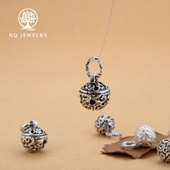 Charm bạc hình chuông tròn mặt treo