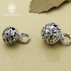 Charm bạc hình chuông tròn mặt treo