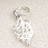 Charm bạc hình chiếc lá treo