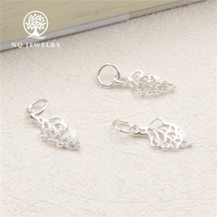 Charm bạc hình chiếc lá treo