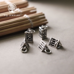Charm bạc lồng đèn 3 cạnh treo