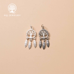 Charm bạc hình Dream catcher cây lá treo