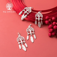 Charm bạc hình Dream catcher cây lá treo