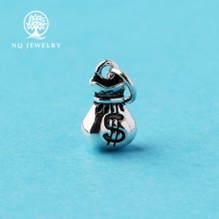 Charm bạc hình túi tiền treo