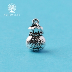 Charm bạc hình túi tiền treo