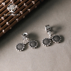 Charm bạc hình hoa hướng dương đôi