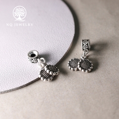 Charm bạc hình hoa hướng dương đôi