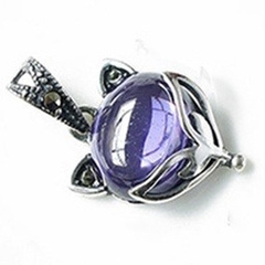 Charm bạc mặt dây chuyền hồ ly đỏ treo
