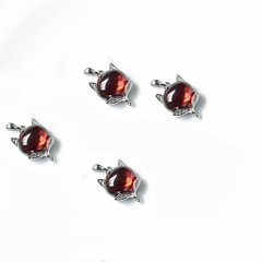 Charm bạc mặt dây chuyền hồ ly đỏ treo