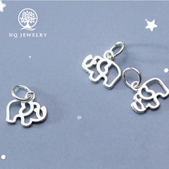 Charm bạc hình viền con voi treo
