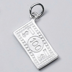 Charm bạc tiền giấy $100 đô la treo