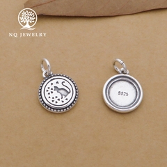 Charm bạc hình con mèo dễ thương treo